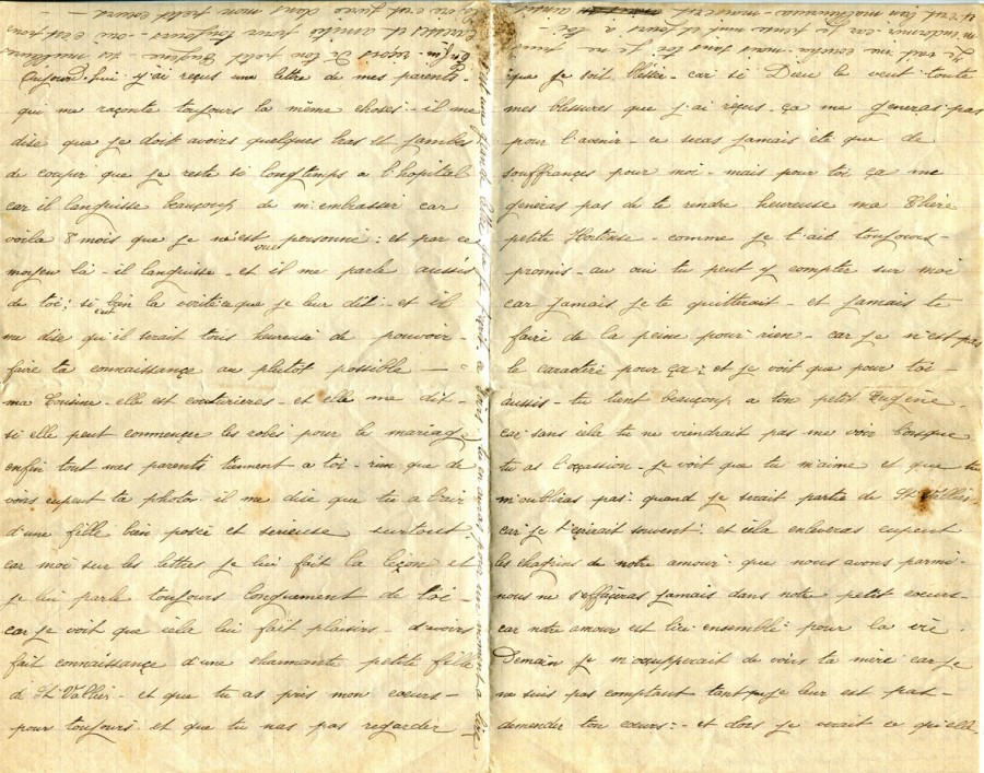 25 - Lettre d'Eugène Felenc adressée à sa fiancée Hortense Faurite datée du 8 août 1915 - Page 2 & 3.jpg