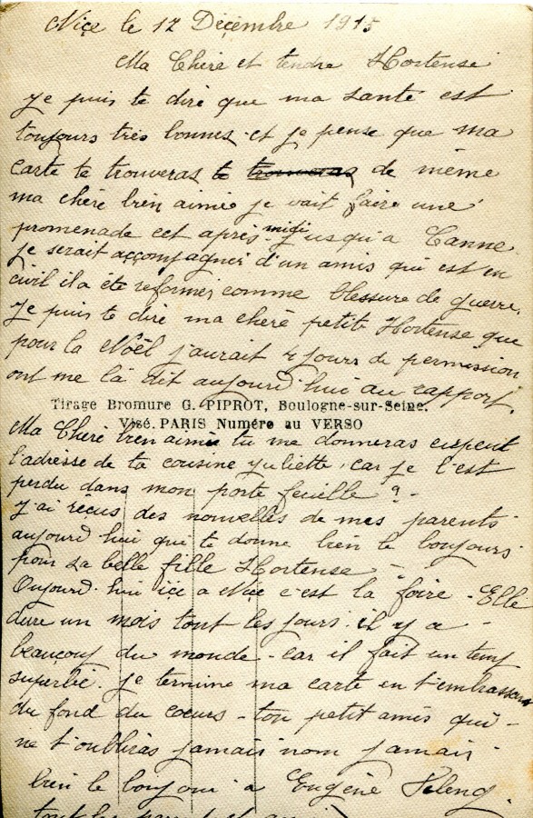 107 - Verso Carte postale d'Eugène Felenc adressée à Hortense Faurite datée du 17 décembre 1915.jpg