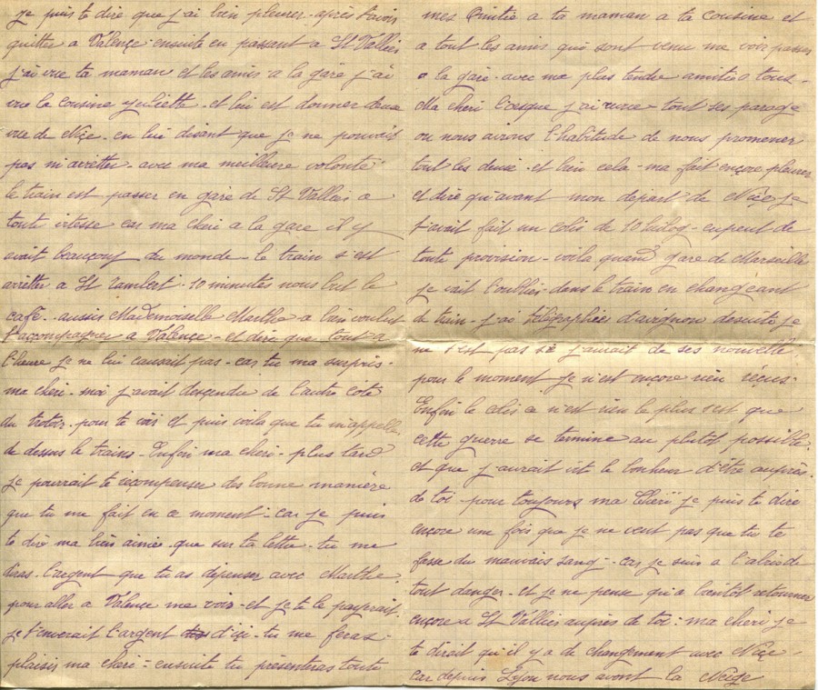 39 - Lettre d'EugÃ¨ne Felenc Ã  Hortense Faurite datÃ©e du 19 fÃ©vrier 1916- Pages 2 & 3.jpg