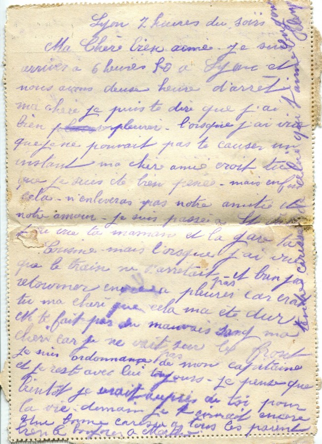 40 - Verso Carte Lettre d'EugÃ¨ne Felenc Ã  Hortense Faurite datÃ©e du 19 FÃ©vrier 1916 (date du tampon).jpg