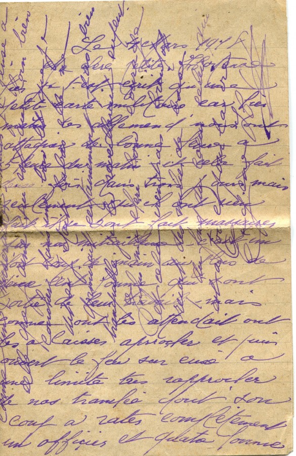 60 - Lettre d'EugÃ¨ne Felenc Ã  Hortense Faurite datÃ©e du 4 mars 1916-Page 1.jpg