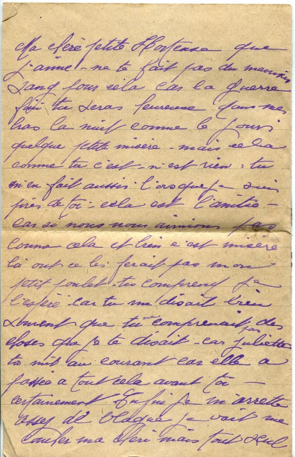 62 - Lettre d'EugÃ¨ne Felenc Ã  Hortense Faurite datÃ©e du 4 mars 1916- Page 4.jpg