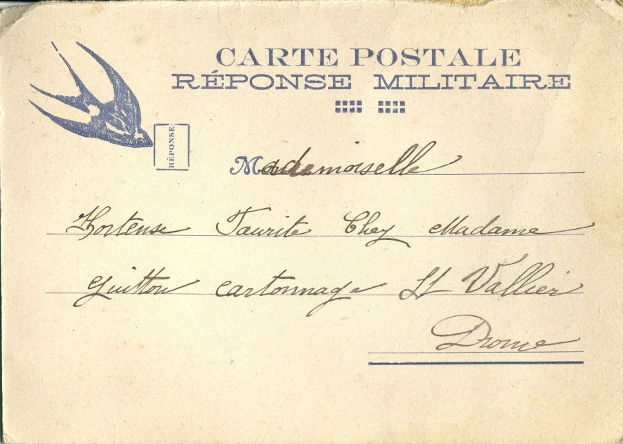 73 - Recto Carte militaire d'EugÃ¨ne Felenc Ã  Hortense Faurite datÃ©e du 13 mars 1916.jpg