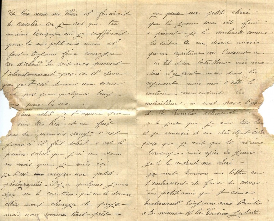 79 - Lettre d'EugÃ¨ne Felenc Ã  Hortense Faurite datÃ©e du 17 mars 1916- Pages 2 & 3.jpg