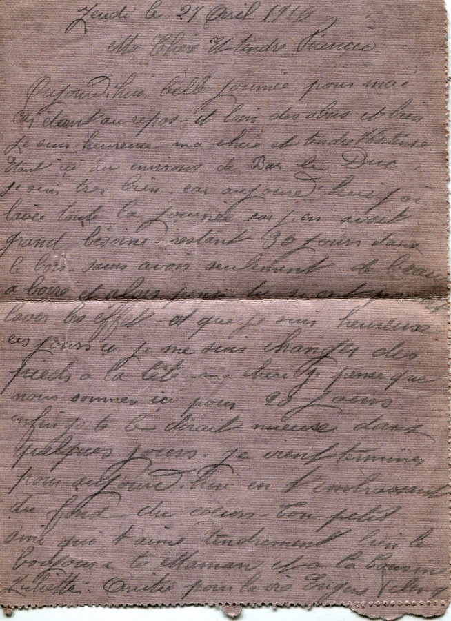 102 - Verso Carte lettre d'EugÃ¨ne Felenc adressÃ©e Ã  sa fiancÃ©e Hortense Faurite datÃ©e du 27 avril 1916.jpg