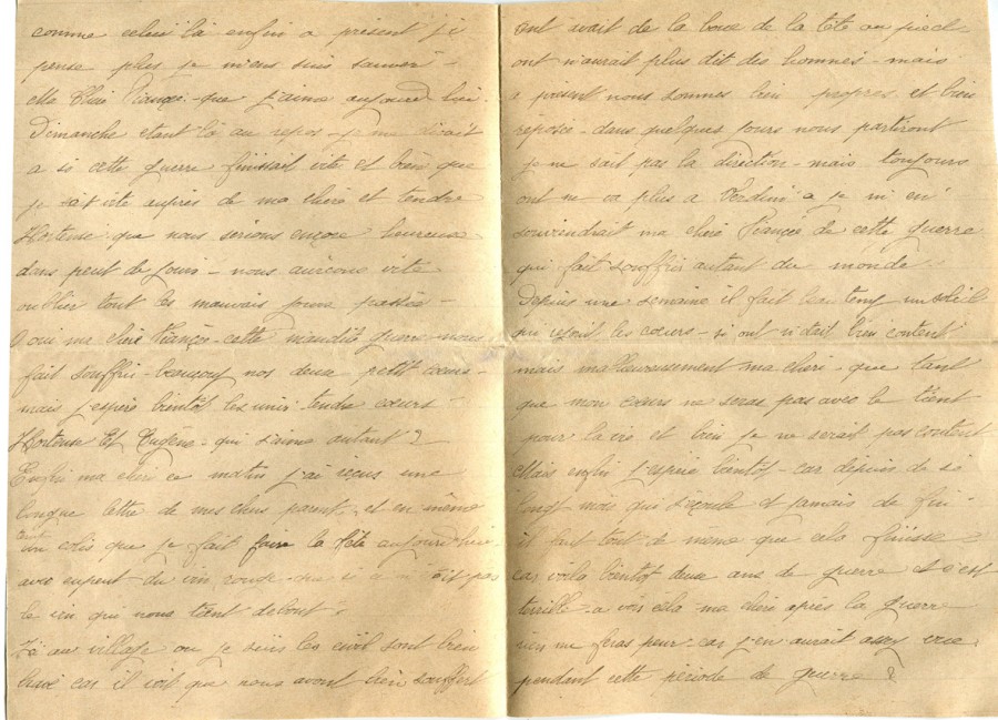 107 - Lettre d'EugÃ¨ne Felenc adressÃ©e Ã  sa fiancÃ©e Hortense Faurite datÃ©e du 30 avril 1916 - Pages 2 & 3.jpg