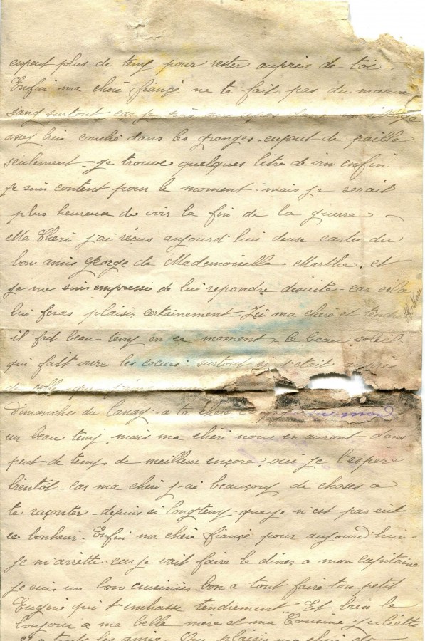 112 - Lettre d'EugÃ¨ne Felenc adressÃ©e Ã  sa fiancÃ©e Hortense Faurite datÃ©e du 2 mai 1916 - Page 2.jpg