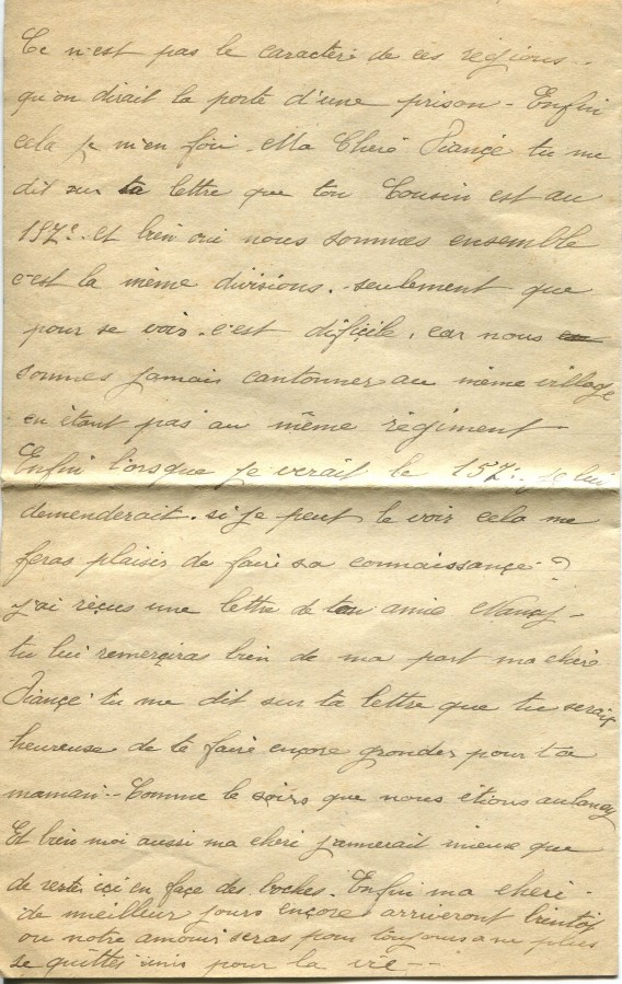123 - Lettre d'EugÃ¨ne Felenc adressÃ©e Ã  sa fiancÃ©e Hortense Faurite datÃ©e du 9 mai 1916 - Page 2.jpg