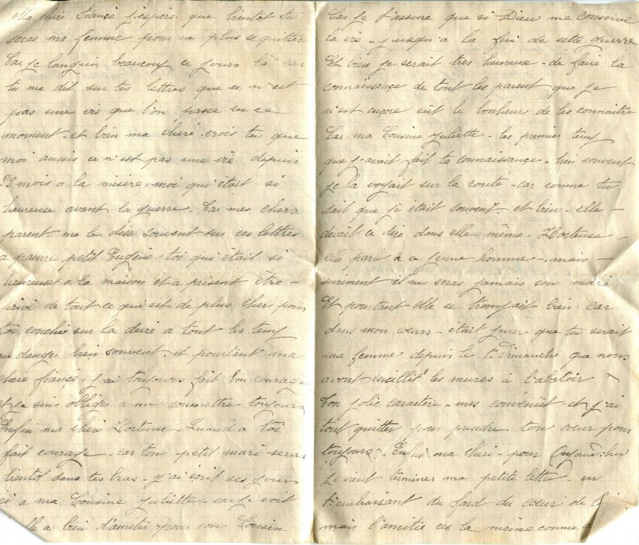 125 - Lettre d'EugÃ¨ne Felenc  adressÃ©e Ã  Hortense Faurite datÃ©e du 14 mai 1916 - Pages 2 & 3.jpg