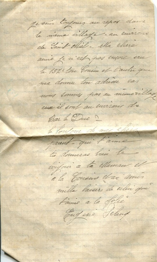 126 - Lettre d'EugÃ¨ne Felenc  adressÃ©e Ã  Hortense Faurite datÃ©e du 14 mai 1916- Page 4.jpg