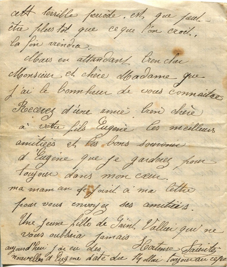 139 - Lettre d'Hortense Faurite adressÃ©e Ã  des amis datÃ©e du 18 mai 1916 - Page 4.jpg