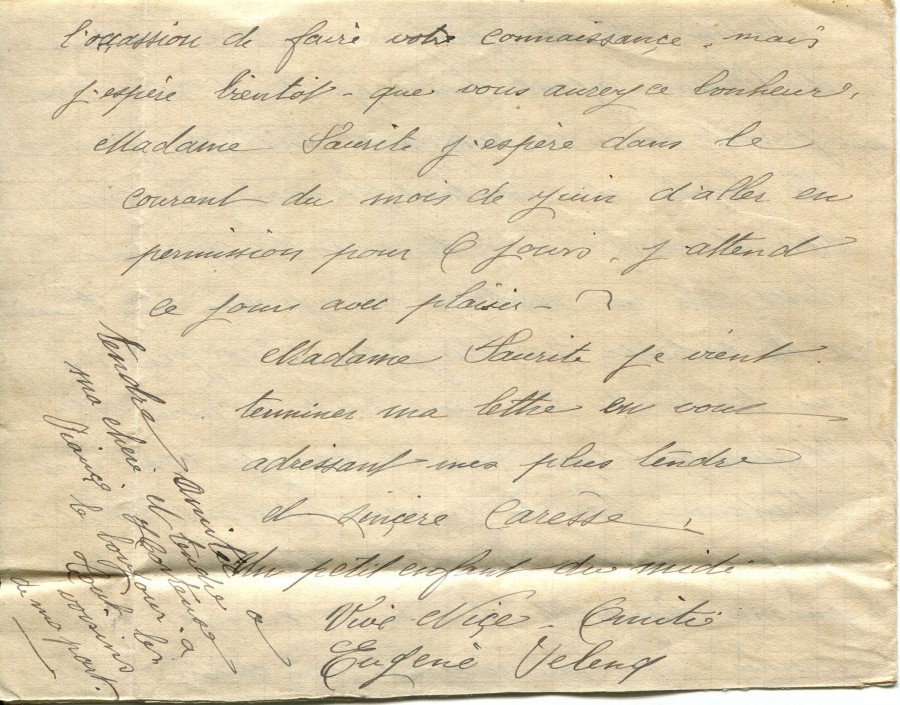 142 - Lettre d'EugÃ¨ne Felenc adressÃ©e Ã  sa belle-mÃ¨re datÃ©e du 22 mai 1916- Page 4.jpg