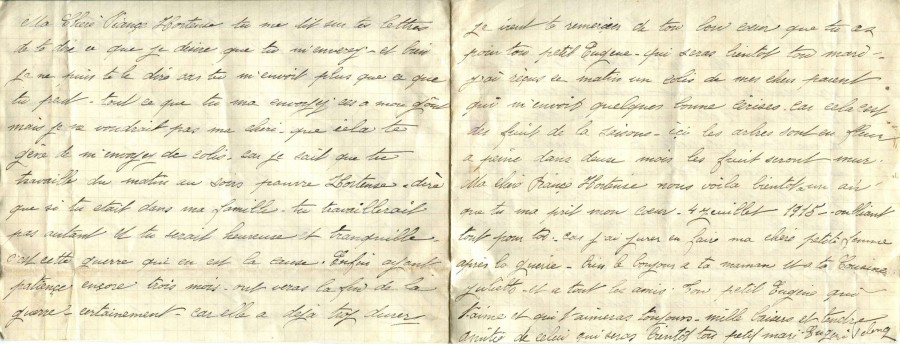 152 - Lettre d'EugÃ¨ne Felenc adressÃ©e Ã  sa fiancÃ©e Hortense Faurite datÃ©e du 27 mai 1916 - Pages 2 & 3.jpg