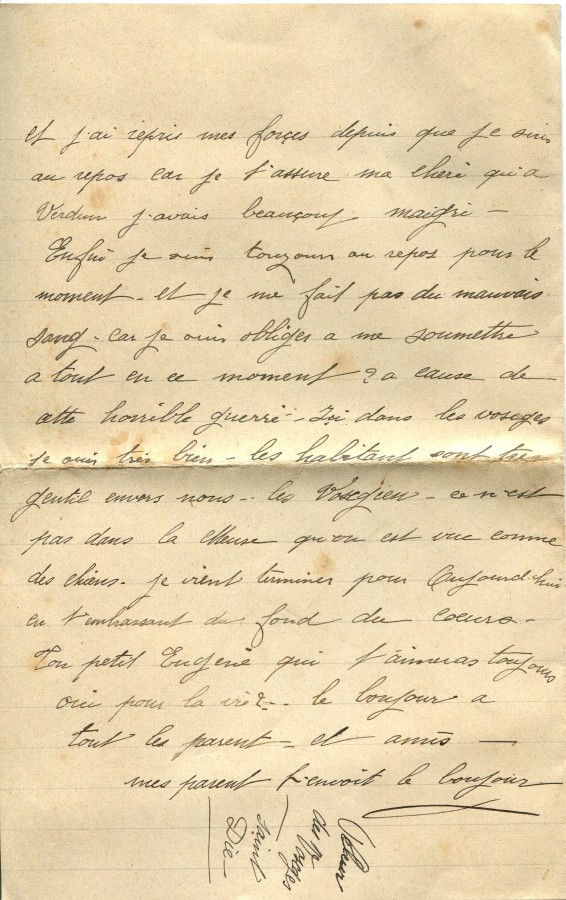 163 - Lettre de d'EugÃ¨ne Felenc adressÃ©e Ã  sa fiancÃ©e Hortense Faurite datÃ©e du 31 mai 1916 - Page 2.jpg