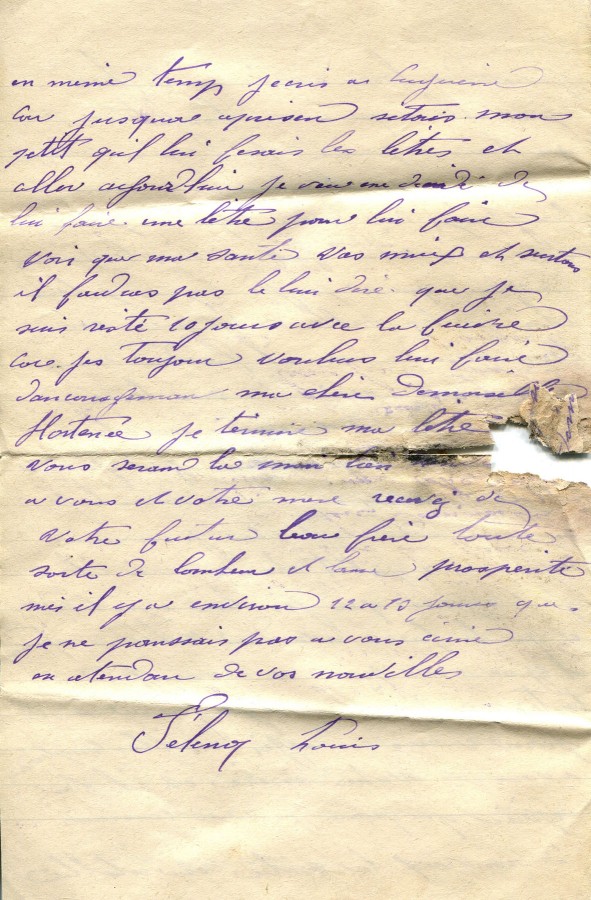 172 - Lettre de Louis Felenc adressÃ©e Ã  Hortense Faurite datÃ©e du 5 juin 1916 - Page 4.jpg
