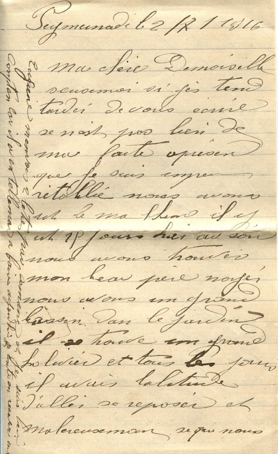 206 - Lettre de Louis Felenc adressÃ©e Ã  Hortense Faurite datÃ©e du 2 juillet 1916 - Page 1.jpg
