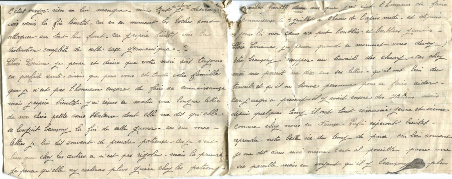 210 - Lettre d'EugÃ¨ne Felenc Ã  sa cousine datÃ©e du 3 Juillet 1916 - Pages 2 & 3.jpg