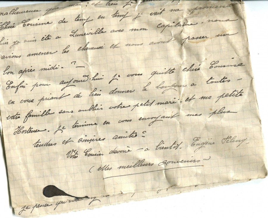 211 - Lettre d'EugÃ¨ne Felenc Ã  sa cousine datÃ©e du 3 Juillet 1916  - Page 4.jpg