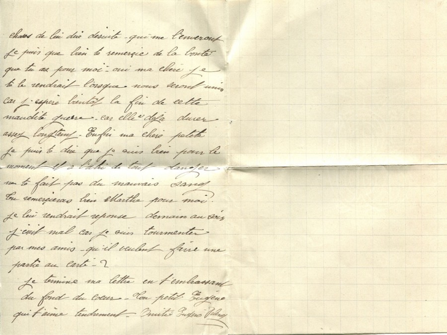 222 - Lettre d'EugÃ¨ne Felenc Ã  Hortense Faurite datÃ©e du 9 Juillet 1916 - Page  2.jpg