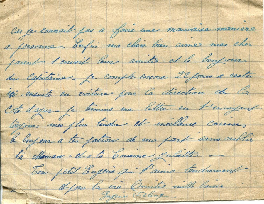 245 - Lettre d'EugÃ¨ne  Felenc Ã  Hortense Faurite datÃ©e du 28 juillet 1916 - Page 4.jpg