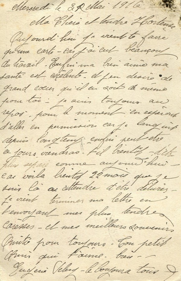 247 - Verso Carte-Lettre d'EugÃ¨ne Felenc adressÃ©e Ã  sa fiancÃ©e Hortense Faurite datÃ©e du 4 aoÃ»t 1916(date tampon).jpg