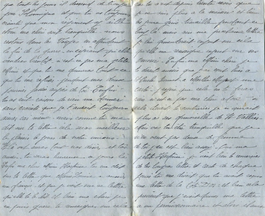 22 - Lettre de EugÃ¨ne Felenc Ã  sa fiancÃ©e Hortense datÃ©e du 18 janvier 1917-pages 2 et 3.jpg