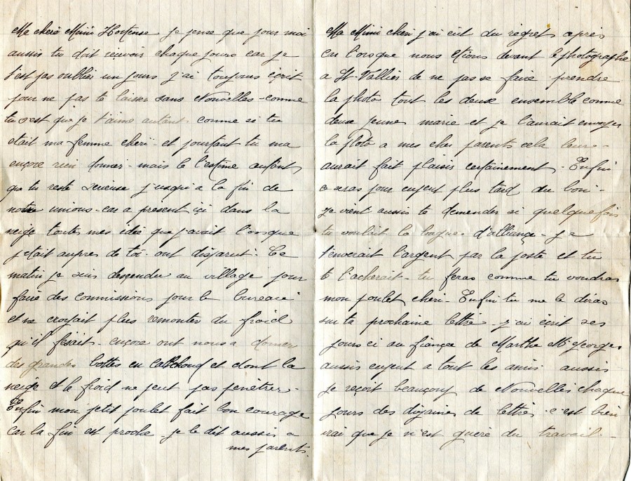 28 - Lettre de EugÃ¨ne Felenc Ã  sa fiancÃ©e Hortense datÃ©e du 21 janvier 1917-pages 2 et 3.jpg