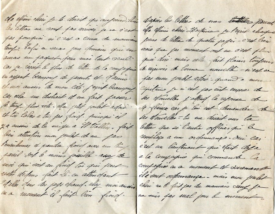 38 - Lettre de EugÃ¨ne Felenc adressÃ©e Ã  sa fiancÃ©e Hortence Faurite datÃ©e du 24 Janvier 1917 - Page 2 & 3.jpg