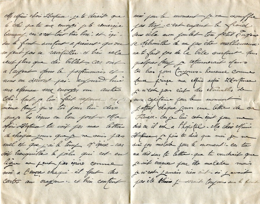 44 - Lettre de EugÃ¨ne Felenc Ã  sa fiancÃ©e Hortense datÃ©e du 26 janvier 1917-pages 2 et 3.jpg
