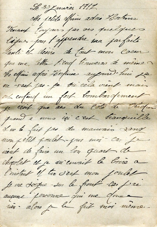 58 - Lettre de EugÃ¨ne Felenc Ã  sa fiancÃ©e datÃ©e du 30 janvier 1917-page 1.jpg