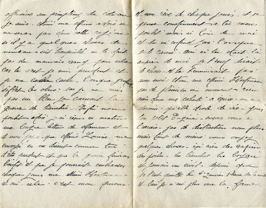 62 - Lettre de EugÃ¨ne Felenc adressÃ©e Ã  sa fiancÃ©e Hortense Faurite datÃ©e du 31 Janvier 1917 - Page 2 & 3.jpg