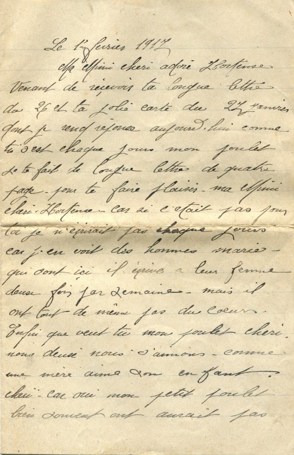 72 - 1er FÃ©vrier 1917 - Lettre d'EugÃ¨ne Felenc Ã  Hortense Faurite - Page 1.jpg