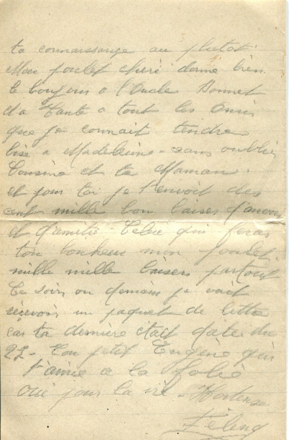 81 - 3 fÃ©vrier 1917-Lettre de EugÃ¨ne Felenc adressÃ©e Ã  Hortense Faurite-page 4.jpg