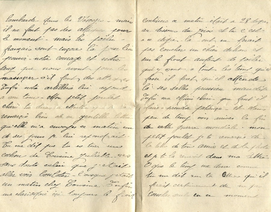 86 - 5 fÃ©vrier 1917-Lettre de EugÃ¨ne Felenc adressÃ©e Ã  Hortense Faurite-pages 2 & 3.jpg