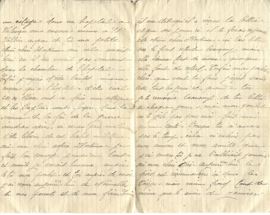 127 - 19 fÃ©vrier 1917-Lettre d'EugÃ¨ne Felenc adressÃ©e Ã  Hortense Faurite-pages 2 & 3.jpg