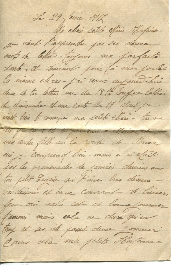 138 - 24 fÃ©vrier 1917-Lettre d'EugÃ¨ne Felenc adressÃ©e Ã  Hortense Faurite-page 1.jpg