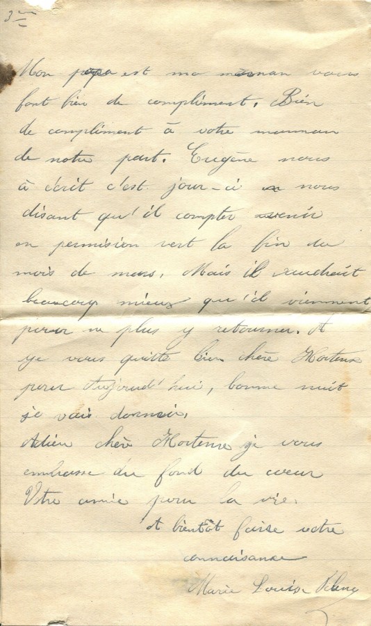 173 - 10 Mars 1917 - Lettre de Marie Louise Felenc adressÃ©e Ã  Hortense Faurite - Page 3.jpg