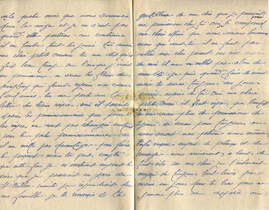 184 - 17 Mars 1917 - Lettre d'EugÃ¨ne Felenc adressÃ©e Ã  sa fiancÃ©e Hortense Faurite - Page 2 & 3.jpg