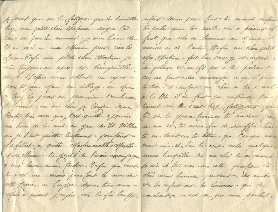 190 - 20 Mars 1917 - Lettre d'EugÃ¨ne Felenc adressÃ©e Ã  sa fiancÃ©e Hortense Faurite - Page 2 & 3.jpg