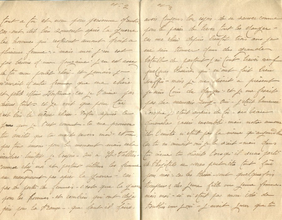 211 - (Non datÃ©e 2) Lettre d'EugÃ¨ne Felenc adressÃ©e Ã  sa fiancÃ©e Hortense Faurite - Page 2 & 3.jpg