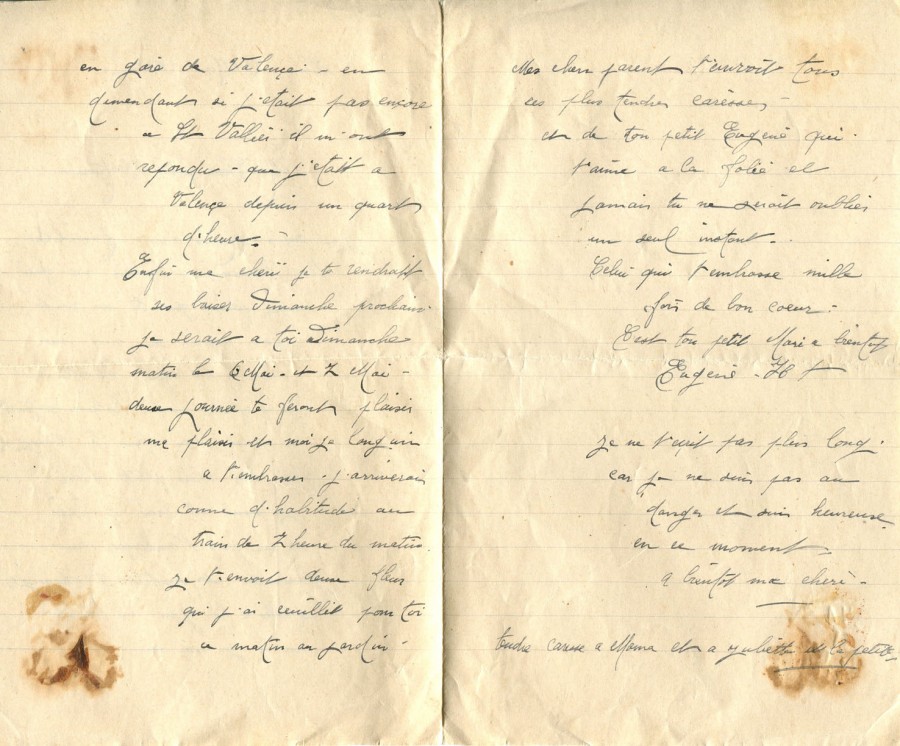 270 - 1er Mai 1917 - Lettre d'EugÃ¨ne Felenc adressÃ©e Ã  sa fiancÃ©e Hortense Faurite - Page 2 & 3.jpg