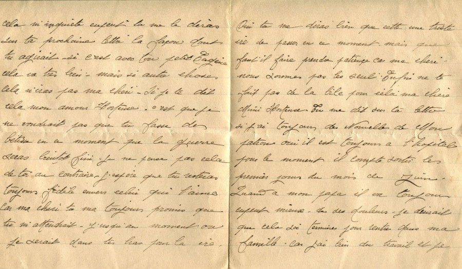 300 - 20 Mai 1917 - Lettre d'EugÃ¨ne Felenc adressÃ©e Ã  sa fiancÃ©e Hortense Faurite - Page 2 & 3.jpg