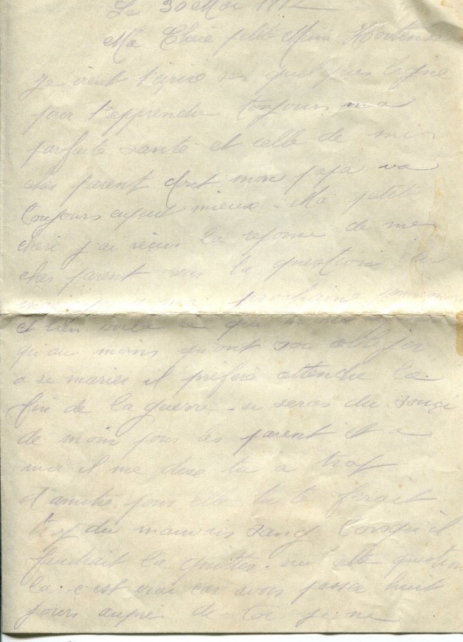 321 - 30 Mai 1917 (bis) - Lettre d'EugÃ¨ne Felenc adressÃ©e Ã  sa fiancÃ©e Hortense Faurite - Page 1.jpg