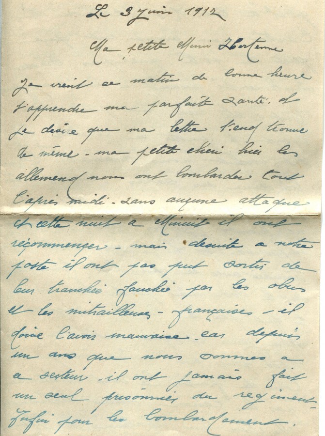 333 - 3 Juin 1917 - Lettre d'EugÃ¨ne Felenc adressÃ©e Ã  sa fiancÃ©e Hortense Fautire  - Page 1.jpg
