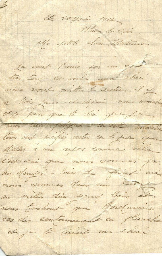 341 - 10 Juin 1917 -  Lettre d'EugÃ¨ne Felenc adressÃ©e Ã  sa fiancÃ©e Hortense Faurite - Page 1.jpg