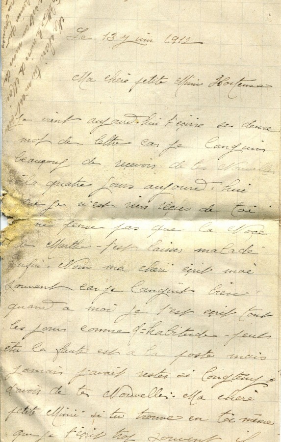 349 - 13 Juin 1917 - Lettre d'EugÃ¨ne Felenc adressÃ©e Ã  sa fiancÃ©e Hortense Fautire - Page 1.jpg