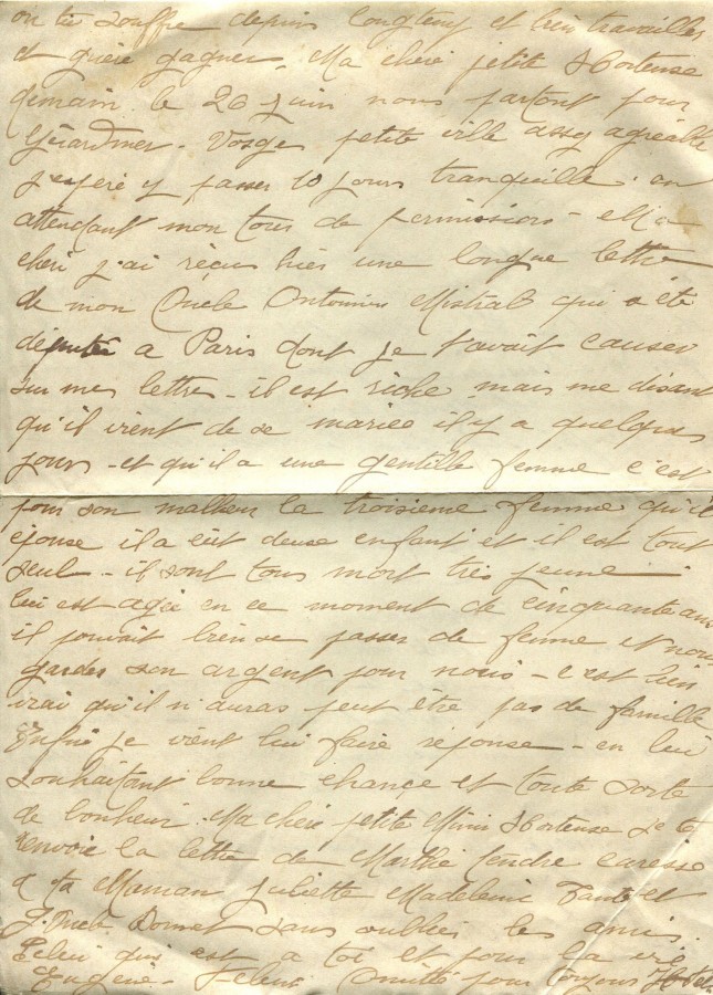 365 - 25 Juin 1917 -Lettre d'EugÃ¨ne Felenc adressÃ©e Ã  sa fiancÃ©e Hortense Fautire - Page 2.jpg