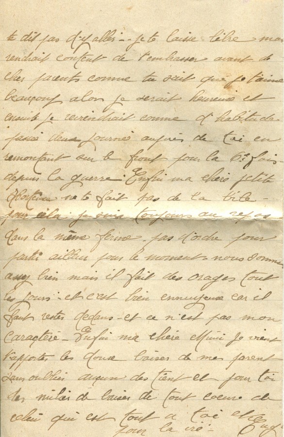319 - Lettre d'EugÃ¨ne Felenc adressÃ©e Ã  sa fiancÃ©e Hortense Fautire datÃ©e du 1er Juillet 1917 - Page 3.jpg