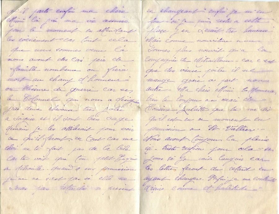 346 - Lettre d'EugÃ¨ne Felenc adressÃ©e Ã  sa fiancÃ©e Hortense Fautire datÃ©e du 15 Juillet 1917 - Page 2 & 3.jpg