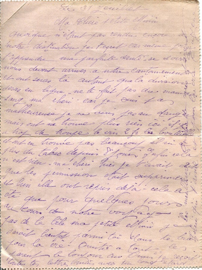 356 - Verso d'une carte-lettre de EugÃ¨ne Felenq adressÃ©e Ã  sa fiancÃ©e Hortense Fautire datÃ©e du 31 Juillet 1917.jpg